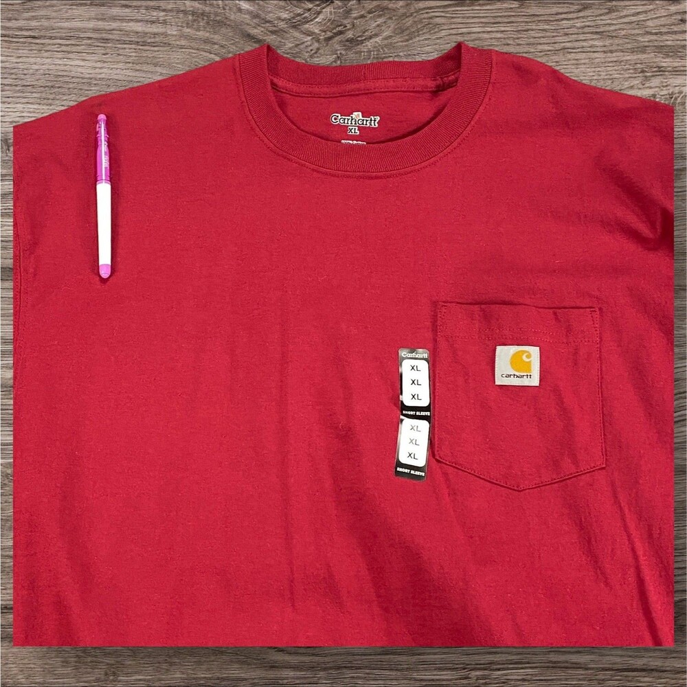 Carhartt Men's Size Small K87 Loose Fit Heavyweight Pocket Tee T-Shirt - Picture 3 of 15